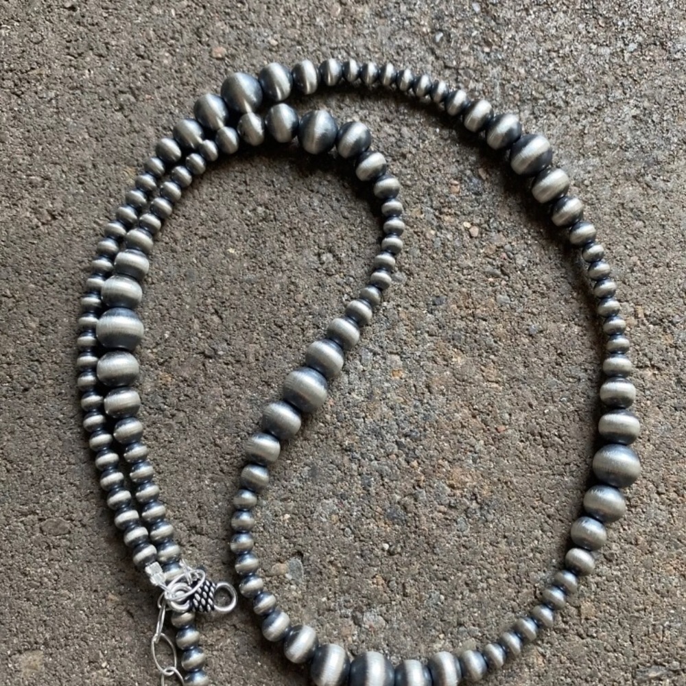 Sterlingsilver 4mm- 8mmgraduatedpearlsbeadnecklace - image 6